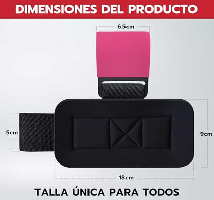 AQF Weight Lifting Hooks (Pair) - Neoprene Padded Wrist Strap for Deadlift - color: Pink