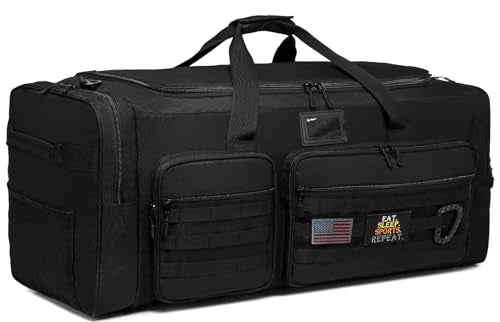 130L Extra Large Duffle Bag for Men, Heavy Duty Large Duffle Bag for Travel | Shoe Compartment, XL Sports Gym Equipment Bag for Hockey Football Baseball Basketball & More - color: Black