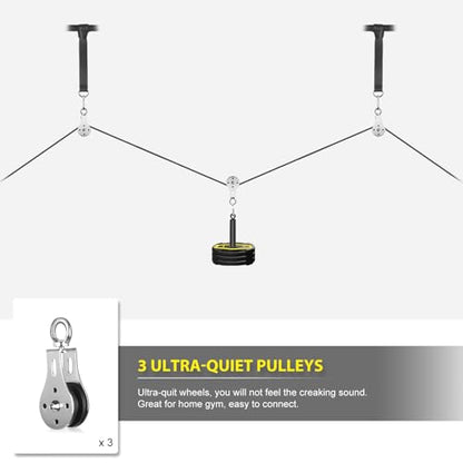 Weight Cable Pulley System Gym, Cable Weight Pulley System Attachments for Home Gym with Handle Pulley System Gym LAT Pull Down, Biceps Curl Workout