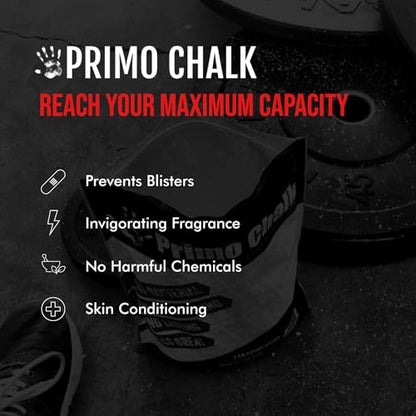 Primo Chalk Resealable Bag: Loose Chalk for Weightlifting, Rock Climbing, & Gymnastics, Made in The USA, Chalk Ball Refill for Superior Grip - size: 6 oz.