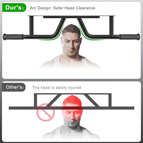 SELEWARE Heavy Duty Welded Pull Up Bar Wall/Joist/Ceiling Mount Chin Up Bar | Multifunctional Pull-up Bars w/Resistance Band Hooks for Home Gym Strength Training, Sturdy Steel Construction Support 500 lb - color: D1: Black Wall Mount Pull Up Bar