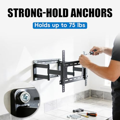 Self Drilling Drywall Anchors with Screws Kit 120 Pcs, No Pre Drill Required, Heavy Duty Holds Up to 75 LB, #8 x 1-1/4, for Sheetrock Shelves and Mirrors