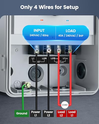 SURAIELEC Digital Pool Timer, 40 AMP 240V 3HP, 7-Day Pool Pump Timer Switch, Programmable Box for Swimming Pump, Hot Water Heater, Lights, Simultaneously Controls Up to 3HP Devices, Outdoor/Indoor Use - style: 240VAC 3HP