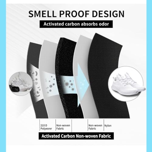Smell Proof Shoe Bags for Travel & Sports Odor Resistant, Waterproof Storage for Gym, cycling,Soccer, Golf,Shoe Bags Fits Girls Durable Zipper Closure