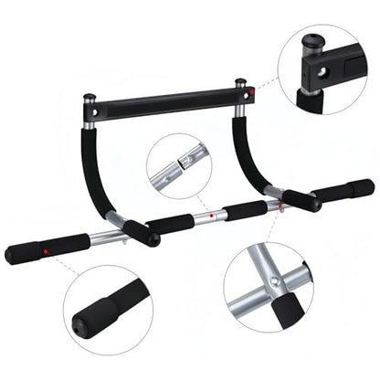 Doorway Pull Up Bar, No‑Drill Multi‑Grip Chin‑Up Bar, Heavy‑Duty Steel, 330 LBS Weight Capacity, Fits 19‑32 Inch Standard Door Frames, Home Gym Strength Training Equipment for Pull‑ups Push‑ups
