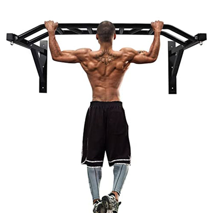 ptlsy Wall Mounted Pull Up Bar Multifunctional with Multi-grip Chin Up Bar Heavy Duty Dip Station for Home Gym Indoor Workout, Fitness Equipment, Dip Stand Supports to 440 Lbs - style: Multi Grip Style