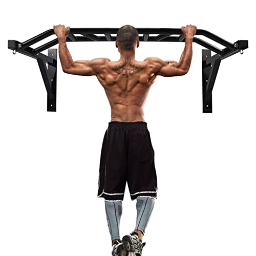 ptlsy Wall Mounted Pull Up Bar Multifunctional with Multi-grip Chin Up Bar Heavy Duty Dip Station for Home Gym Indoor Workout, Fitness Equipment, Dip Stand Supports to 440 Lbs - style: Multi Grip Style