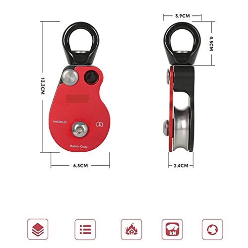 INLIMA Pulley Universal Rock Climbing Wheel Built-in Steel Ball Bearing Hanging Pulley Rotating Ring Side Plate Prevent Rope from Breaking