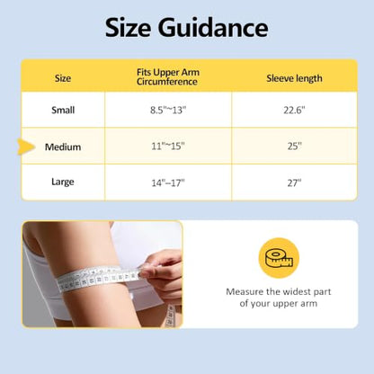 Comfytemp Air Compression Arm Massager for Circulation and Pain Relief, M | FSA Eligible HSA, Portable Full-Arm Compression Sleeve for Tennis Elbow, Edema, Ideal for Men Women (Fits Upper Arm 11"~15") - size: M, 11"~15"