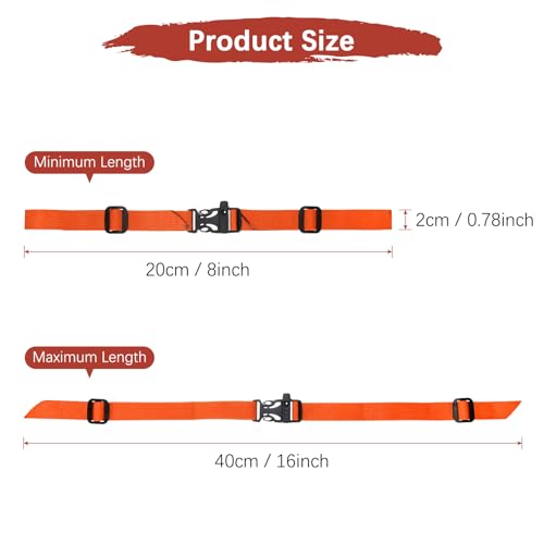 Backpack Chest Strap Sternum Straps with Emergency Whistle Buckle for Backpack Replacement & Hiking - color: Orange
