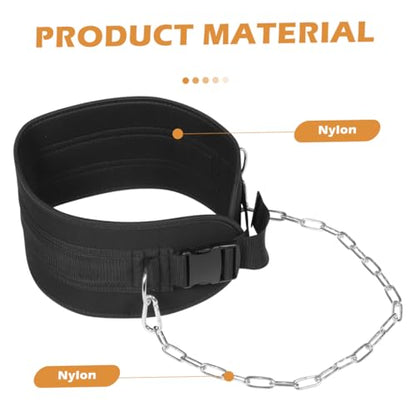 Weighted Pull-up Belt with Chain for Weight Lifting Thickened Steel Dipping Belt for Back Muscle Strength Training for Pull-up and Dip Exercises