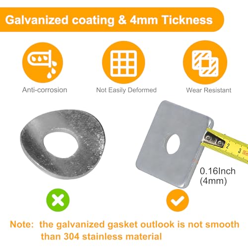 50 Pcs Galvanized Square Washer Plate Fastener Hardware 1/2(ID) X 3/2 X3/2 (Square OD) X 1/7 (THK) inch for 7/16 Bolt - size: 1/2(ID) X 3/2 X3/2 (Square OD) X 1/7 (THK), style: Galvanized