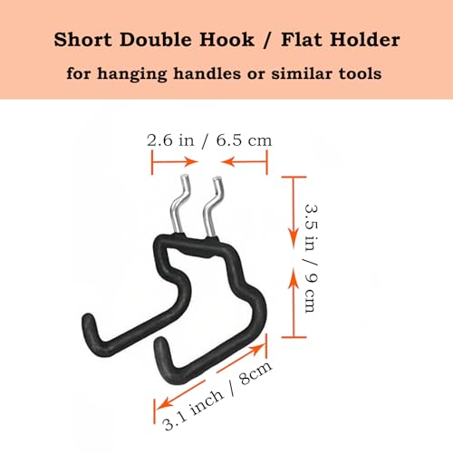 6 Pack Pegboard Hooks - Peg Board Tool Utility Hooks & Hangers Fit 1/4" Pegboards - Heavy Duty Metal Peg Board Shelving Hooks Wall Organizers and Storage for Garage Craft Workbench (S)