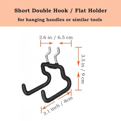 6 Pack Pegboard Hooks - Peg Board Tool Utility Hooks & Hangers Fit 1/4" Pegboards - Heavy Duty Metal Peg Board Shelving Hooks Wall Organizers and Storage for Garage Craft Workbench (S)