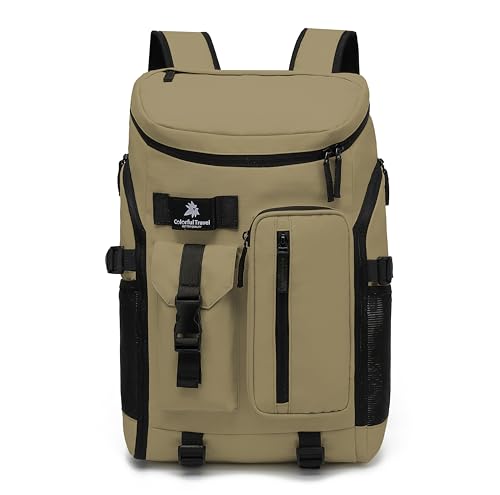 Kalesi Gym Duffle Tennis Bag Backpack 4-Way Waterproof with Shoes Compartment for travel Sport Hiking laptop (Wood color) - color: 02-wood Color