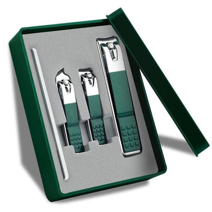 Nail Clipper Set 4 PCS Manicure Pedicure Kit with Case Nail Grooming Tools Portable Travel Care Set for Home Use