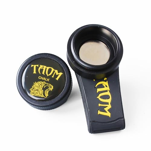 Banly Round Shaped Pool Chalk Holder, Portable Pool Chalk Cubes, Magnetic Mini Chalk Holder Pool Billiards, Pool Cue Chalk Case Container Box for Billiard Cue Tip Tool Pool Table Snooker Accessories - color: 3-Black Holder with Yellow Silicone Clip
