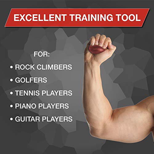 THERABAND Hand Exerciser, Ball For Hand, Wrist, Finger, Forearm, Grip Strengthening & Therapy, Squeeze Ball to Increase Hand Flexibility & Relieve Joint Discomfort, Red, Soft, Beginner - color: Red