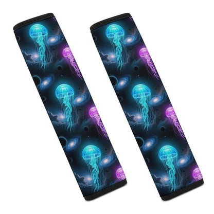 2 Pack Galaxy Jellyfish Car Seat Straps Shoulder Pads Soft Padded Seat Belt Cushion for Kids, All Vehicles, Pressure Relief - color: Pattern 1160