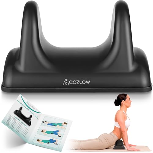 COZLOW Psoas Release Massage Tool for Back & Hip Flexor Muscle Pain Relief | Cozlow Psoas trigger point massager, back stretcher for deep tissue myofascial release, anti-slip base, detailed instructions - color: Black - Style a