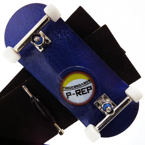 P-REP V2 Pro Performance Complete Wooden Fingerboard kit with Urethane Wheels and Bushings 34mm - Blue - color: Blue