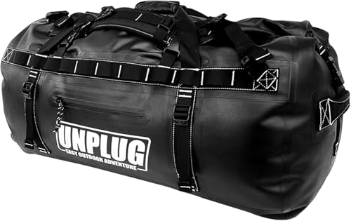 UNPLUG Ultimate Adventure | 1680D Heavy Duty Waterproof Bag | Large Travel Bag which can be Used for Camping, Motorcycling, Boating, or Hunting|110L BLACKOPS - color: BlackOps, size: 110L