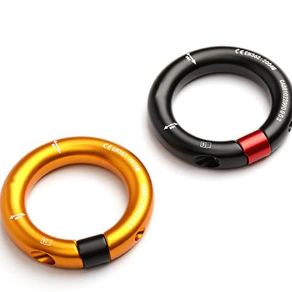 Rappel Ring, Rock Climbing O Ring Safe to Use Abrasion Resistance Uniform Force for Mountaineering - color: Gold
