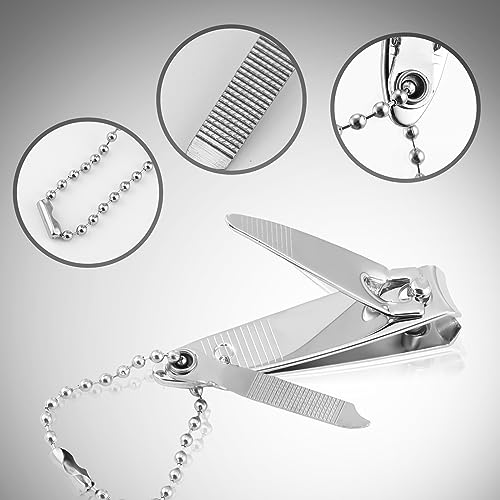 Mudder 28 Pcs Fingernail Nail Clippers Bulk Stainless Steel Toenail Clippers Thick Portable Travel Manicure Kit for Men and Women(Multifunctional Style) - style: Multifunctional Style