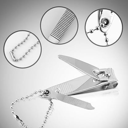 Mudder 28 Pcs Fingernail Nail Clippers Bulk Stainless Steel Toenail Clippers Thick Portable Travel Manicure Kit for Men and Women(Multifunctional Style) - style: Multifunctional Style