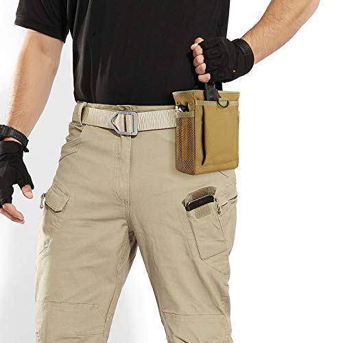 FRTKK Tactical Molle Drawstring Magazine Dump Pouch Outdoor Ammo Pouch, Adjustable Military Utility Belt Fanny Hip Holster Bag - color: ACU