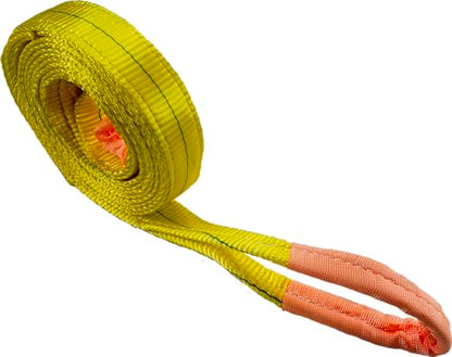 Everest C1130-2" x 3' Yellow Flat Sling Eye to Eye/Lifting Sling for Construction, Lifting, Moving, Hoisting - Strap Heavy Duty - 1-Pack 6400lbs WLL