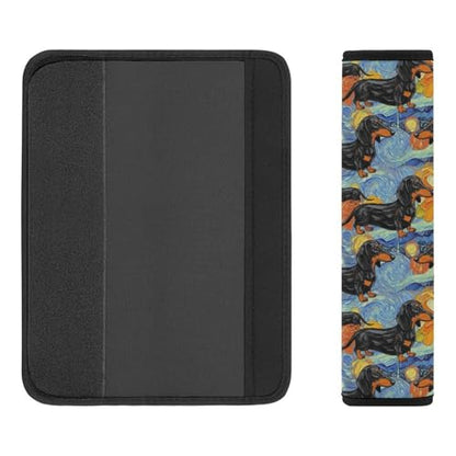 2PCS Dachshund Starry Night Seat Belt Shoulder Pad Soft Padded Harness Pads Strap for Adults and Children, All Vehicles, Anti-Slip Pad - color: Pattern 667