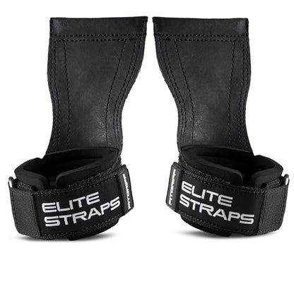 Fitgriff® Elite Straps - Lifting Wrist Straps (Rubber Grips) for Weightlifting, Gym, Workout, Deadlift - Anti-Slip Revolution for Men and Women - size: Medium-Large