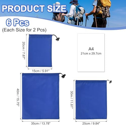 Drawstring Bag with Toggle, Stuff Sack String Waterproof Travel Storage Bags Cinch Stuff Pouch -Fitting for Yoga - color: Sapphire Blue