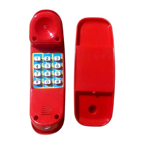kowaku Kids Swing Set Phone Toy Pretend House Pretend Numeric Key Telephone for Interactive Learning Ages 3+ Kids Children, Red - color: Red