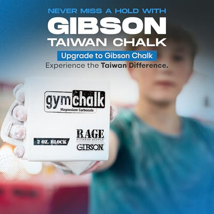 Gibson Athletic Gymnastic Powder Chalk Block, Premium Taiwan Gymnastics Chalk Blocks, Pack of 8 Chalk Blocks, Magnesium Carbonate, Weightlifting, Rock Climbing Powder Chalk, 1Lb (8 Blocks x 2oz)
