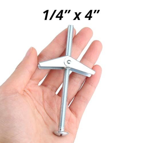 HASWARE Toggle Bolt Zinc Plated Steel and Wing Nut for Hanging Heavy Items on Drywall 1/4x4 (8 Pack) - size: 1/4x4" (8 Pack)