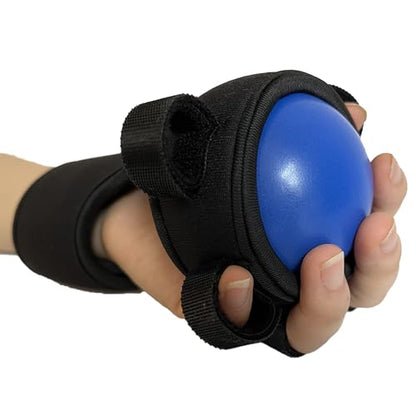 Anti Spasticity Hand Splint with Training Ball - Strap With Adjustable Finger Size,Orthosis Brace for Stroke Recovery, Spasm & Hemiplegia Rehabilitation for Adults - Hand Therapy Equipment for Functional Impairment