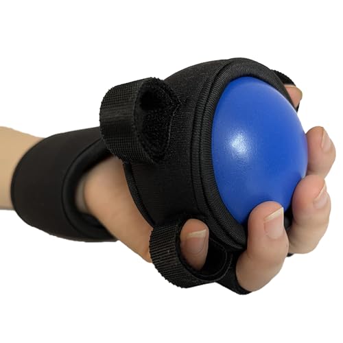 Anti Spasticity Hand Splint with Training Ball - Strap With Adjustable Finger Size,Orthosis Brace for Stroke Recovery, Spasm & Hemiplegia Rehabilitation for Adults - Hand Therapy Equipment for Functional Impairment