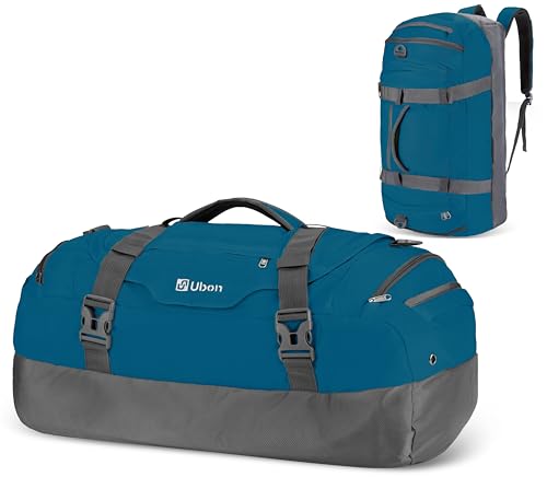 Ubon Convertible Duffel Backpack Weekender Gym Bag with Shoe Compartment | Available in 45L, 55L, 65L, 80L Multiple Capacities - color: Dark Teal, size: 80L