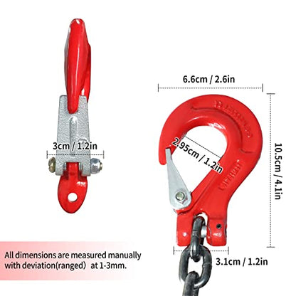 Pindex 1/4 Inch X 5 Ft Chain Slings for Lifting, G80 Alloy Steel Lifting Sling Hoist 3 Ton with 4 Leg Grab Hooks, 5 Feet - size: 5Ft 3T G80 Alloy