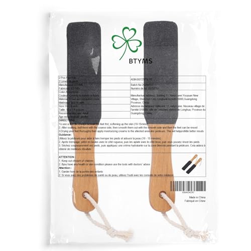 2 Pieces Foot File Callus Remover Heel Grater Wooden Handle Foot Scrubber Pedicure File Foot Filer for Dead Skin Professional