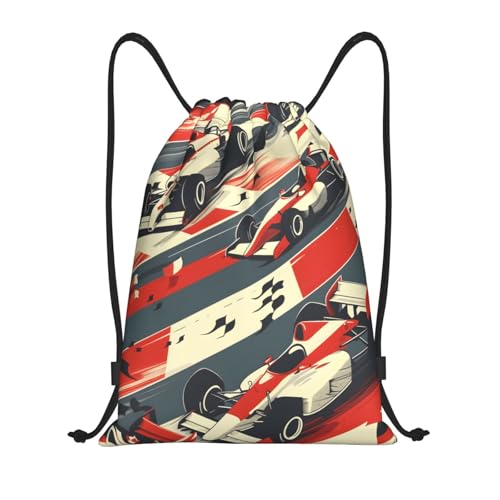 Drawstring Sports Backpacks - Lightweight Swim Gym Bags for Women Men String Sackpack for Beach Travel Yoga(Medium, Racing Car) - color: Racing Car, size: Medium