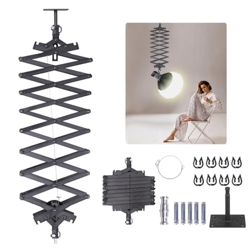 XPSYQIC Photography Ceiling Rail System 2M Lifting Constant Force Hinge kit | Safety Rope Accessories for Live Broadcast Studio Photography Flash Specialized Equipment