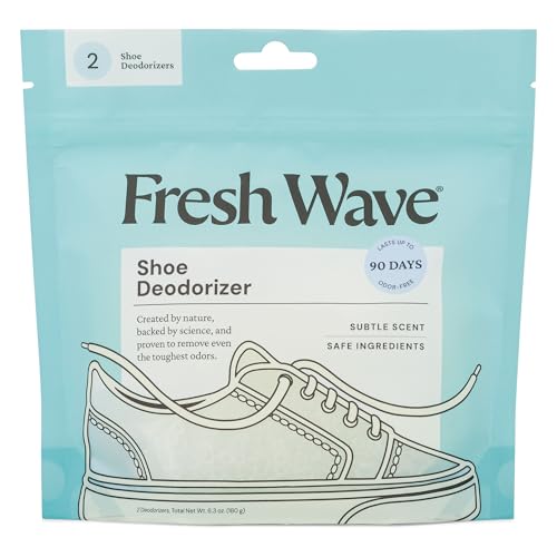 Fresh Wave Shoe Deodorizer, 1 Pack (2 Count) – Natural & Safe Shoe Freshener for All Types of Shoes, Long-Lasting and Reusable, Odor Eliminator for Strong Odor, Easy-to-Use Shoe Smell Remover - size: 2 Count (Pack of 1)