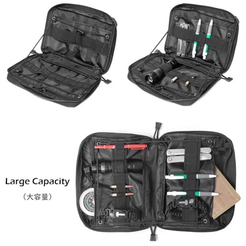 Molle Pouches Tactical Admin EDC Gear Utility Pouch Waist Bags for Small Tool Horizontal Modular Organization - color: 04 Black