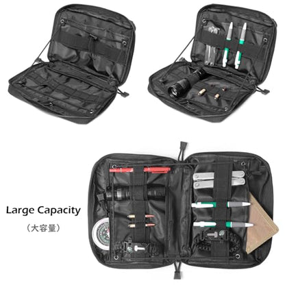 Molle Pouches Tactical Admin EDC Gear Utility Pouch Waist Bags for Small Tool Horizontal Modular Organization - color: 04 Black