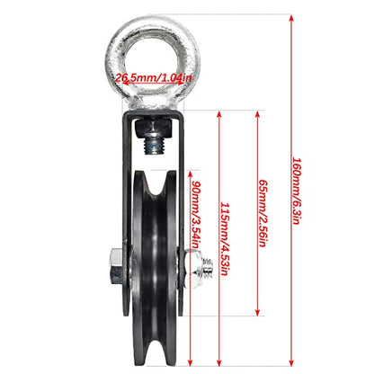 Uenhoy 2 Pack 90mm Cable Pulley Silent 330lbs LAT Gym Attachment | Nylon Wheel & Iron Bearing, 360° Swivel Prevents Tangling, Silent Running, 330lbs Capacity, For Gym Hoist Clothesline - size: 2 Pcs Cable Pulley