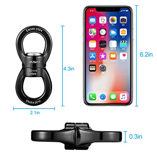 Black Swing Swivel, 35 KN Safest Rotational Device Hanging Accessory - color: Black, size: 35 KN