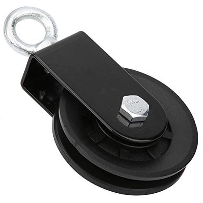 Dioche Fitness Equipment Support Pulley Hanging Wheel for IndoorOutdoor Ropes, PP Iron Plate, 155x88mm